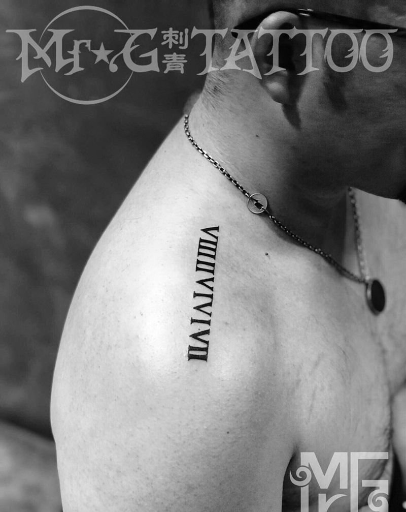 纪念的日期纹身图片