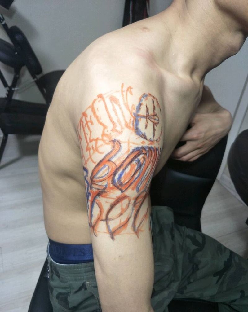 字母纹身图片_手臂欧美原创成品纹身图案