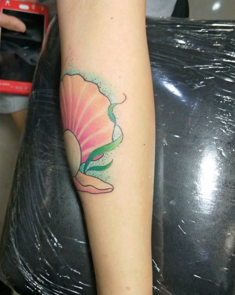 珍珠贝壳纹身图片_New School纹身图案