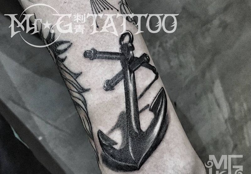 海锚纹身图片