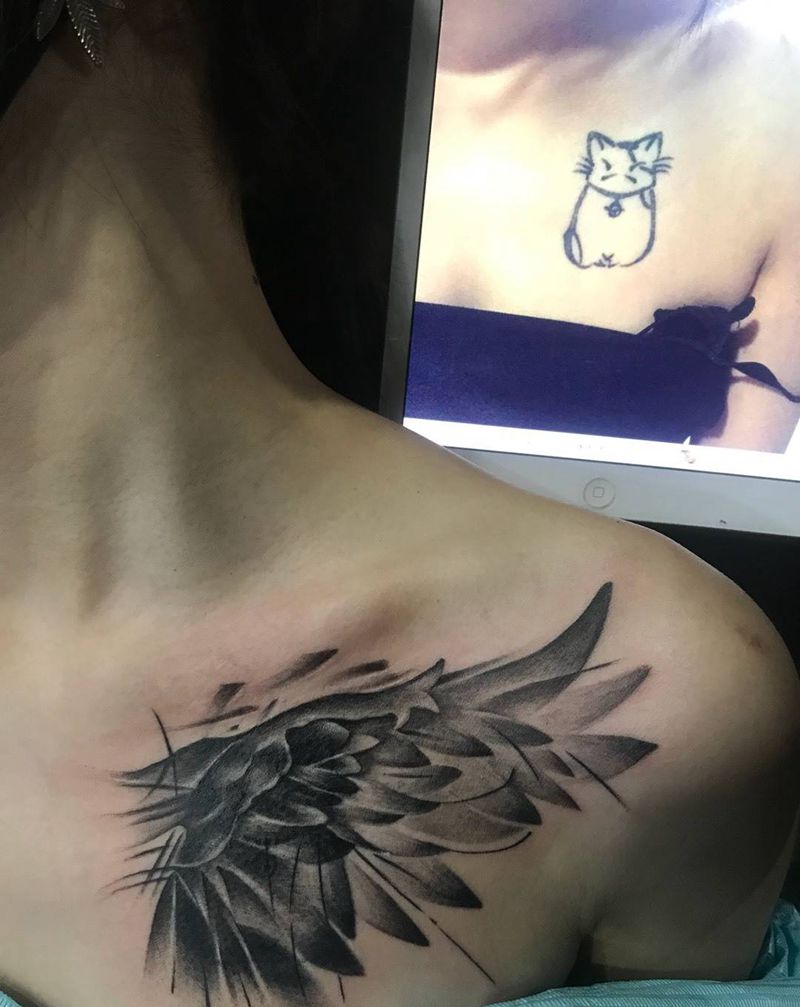 翅膀纹身图片