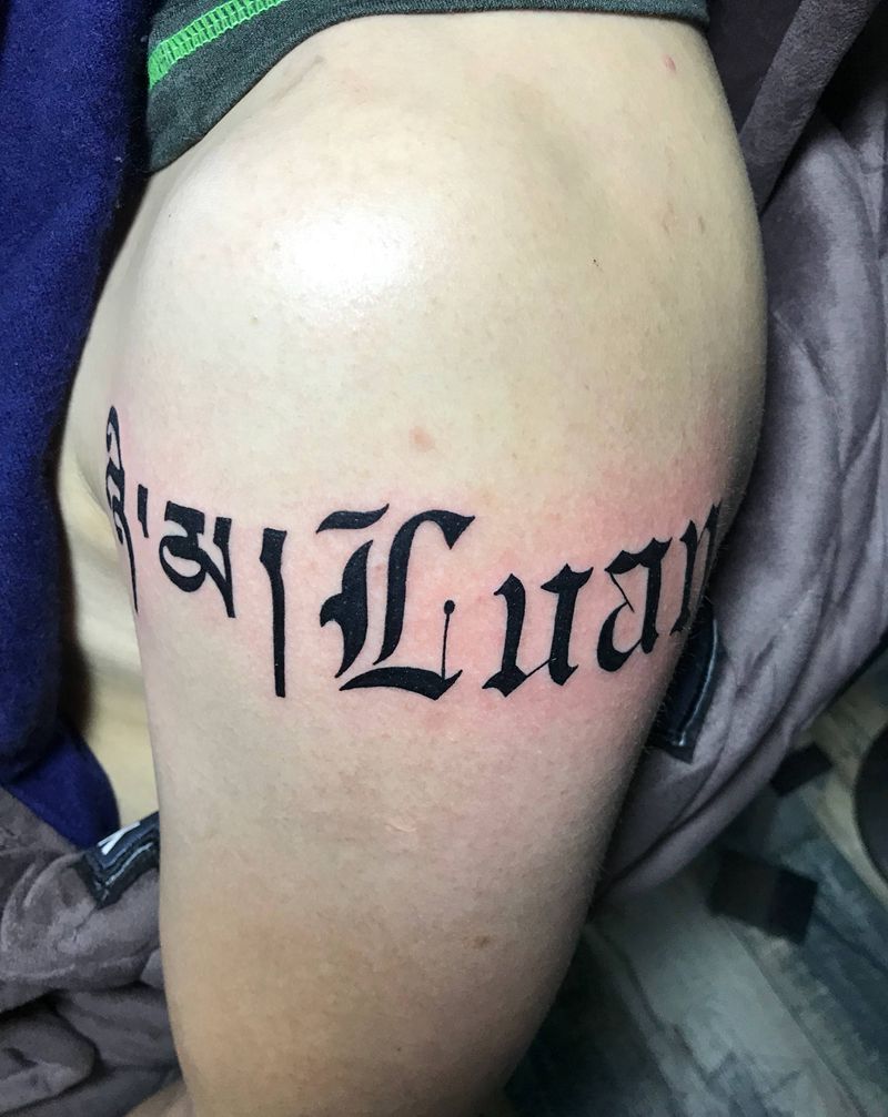 藏文体加哥特式纹身图片