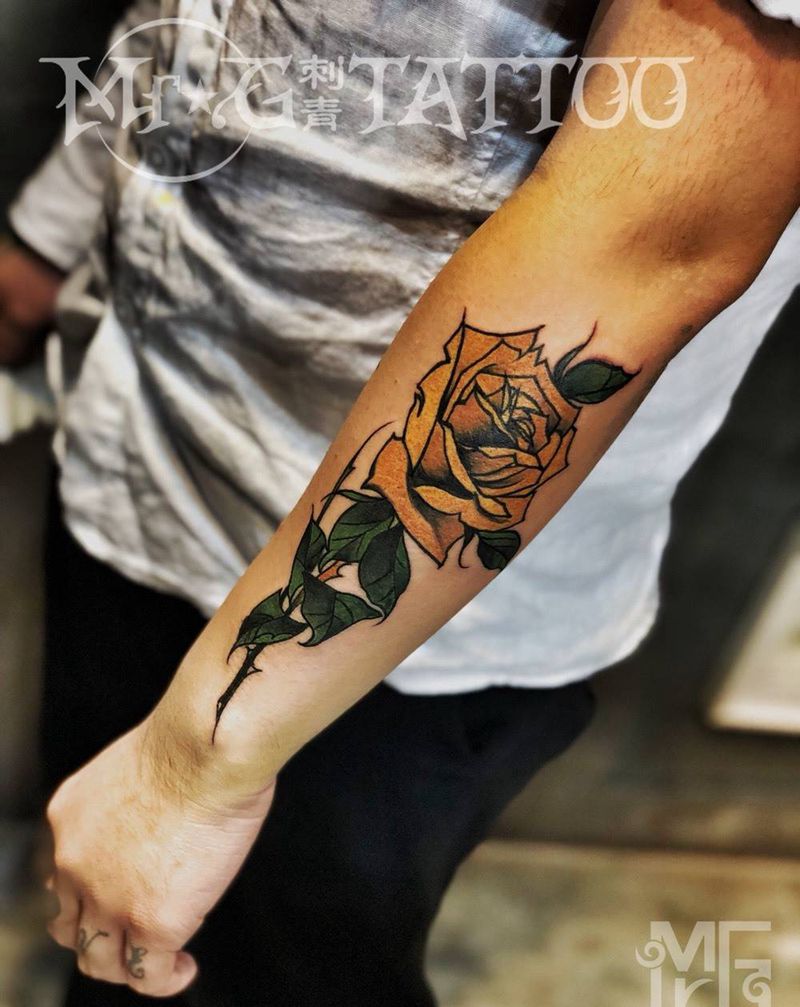 玫瑰纹身图片