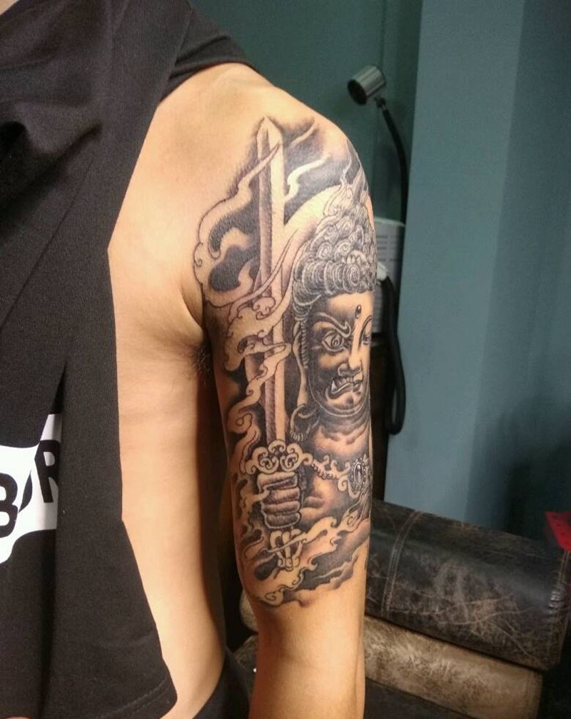 不动明王纹身图片