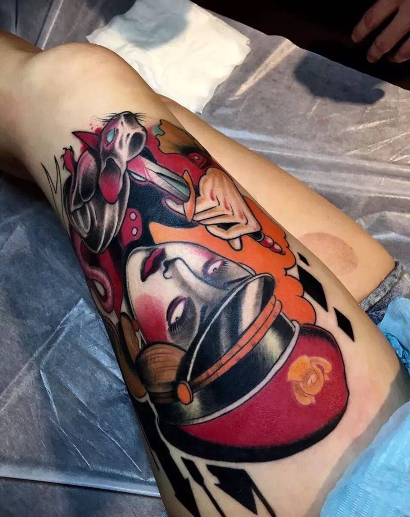 女人纹身图片_欧美成品人物纹身图案