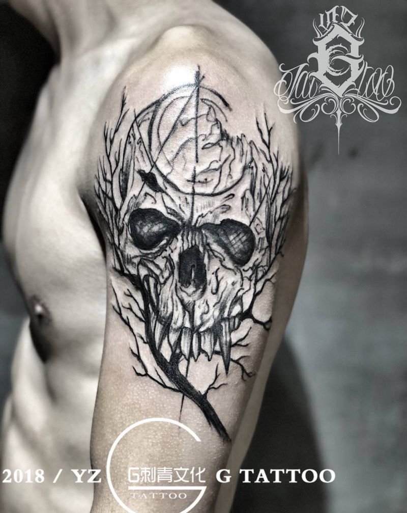 简 骷髅纹身图片
