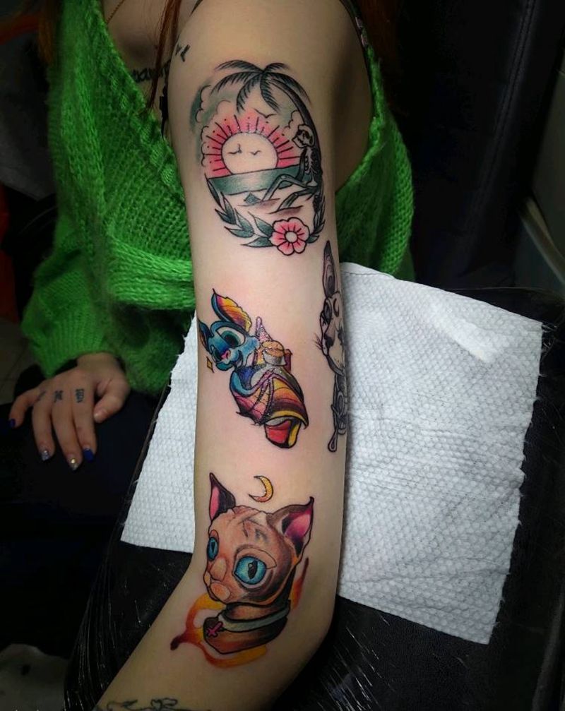 小清新纹身图片_New School纹身图案