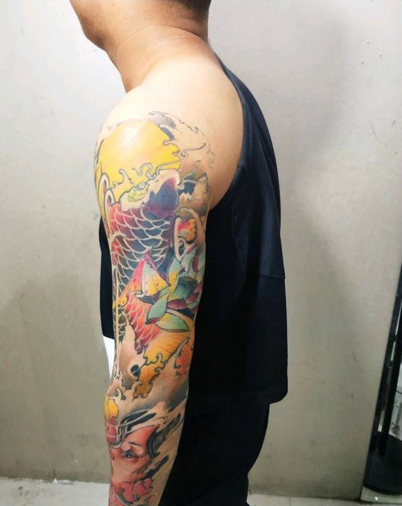 花臂纹身图片_新传统纹身图案