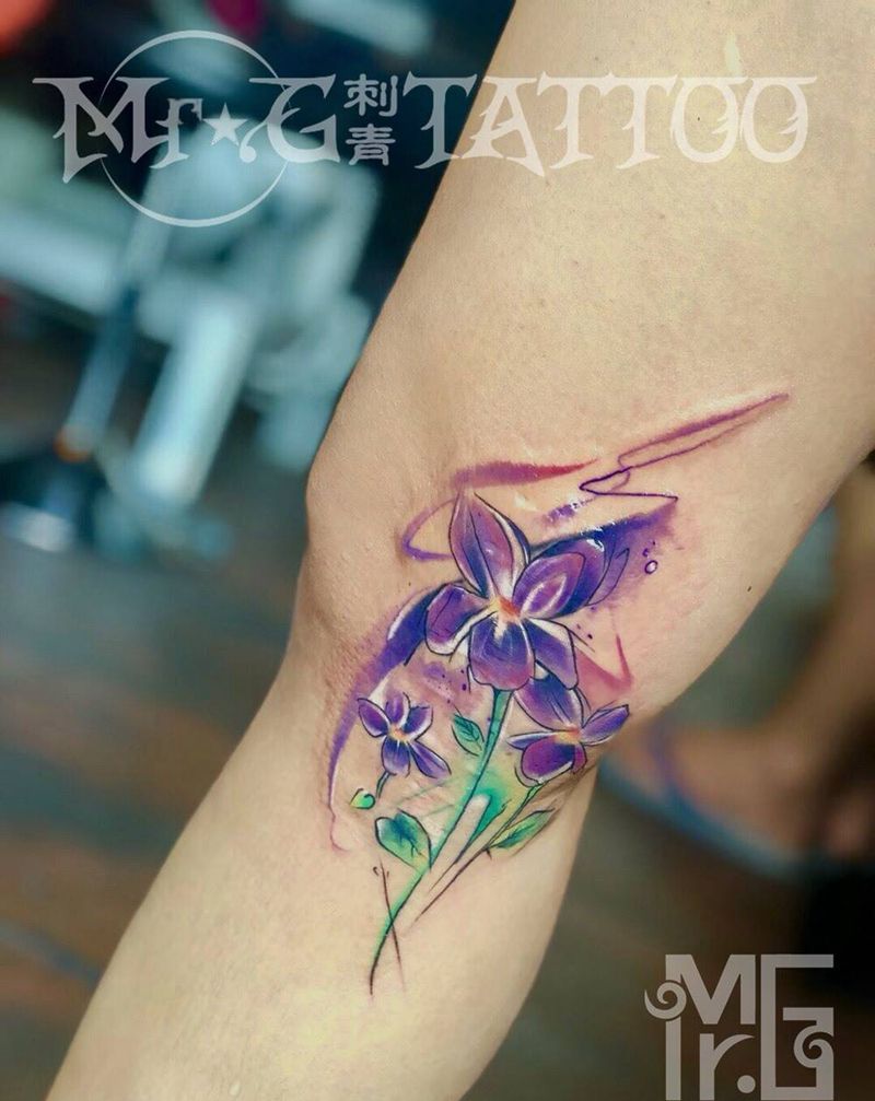 水彩盖疤纹身图片