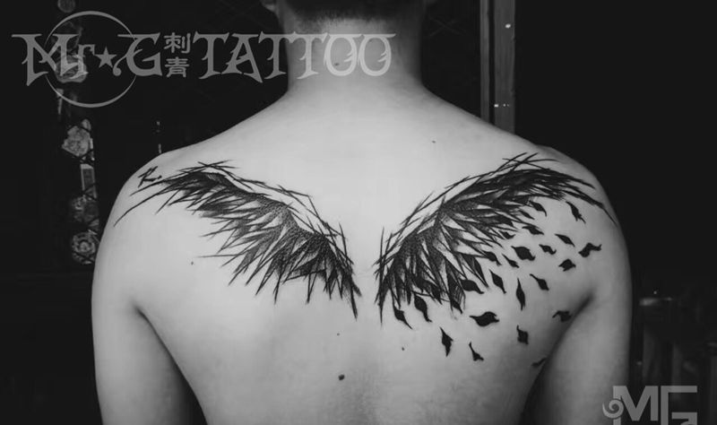 羽纹身图片
