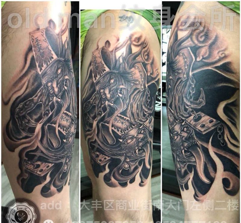 黑白无常纹身图片