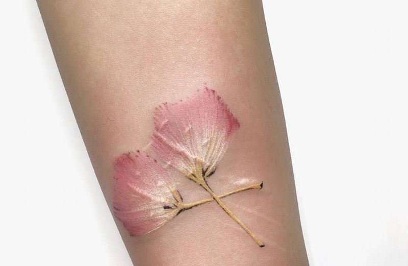 合欢花纹身图片