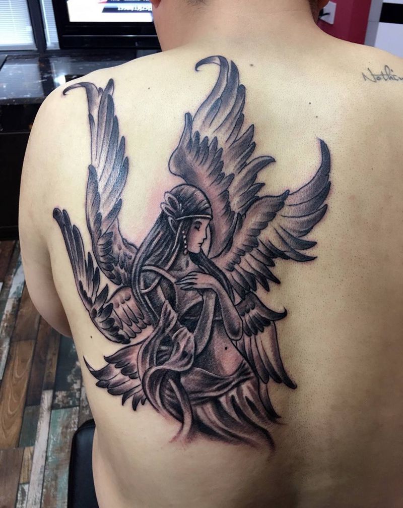 六翼天使纹身图片