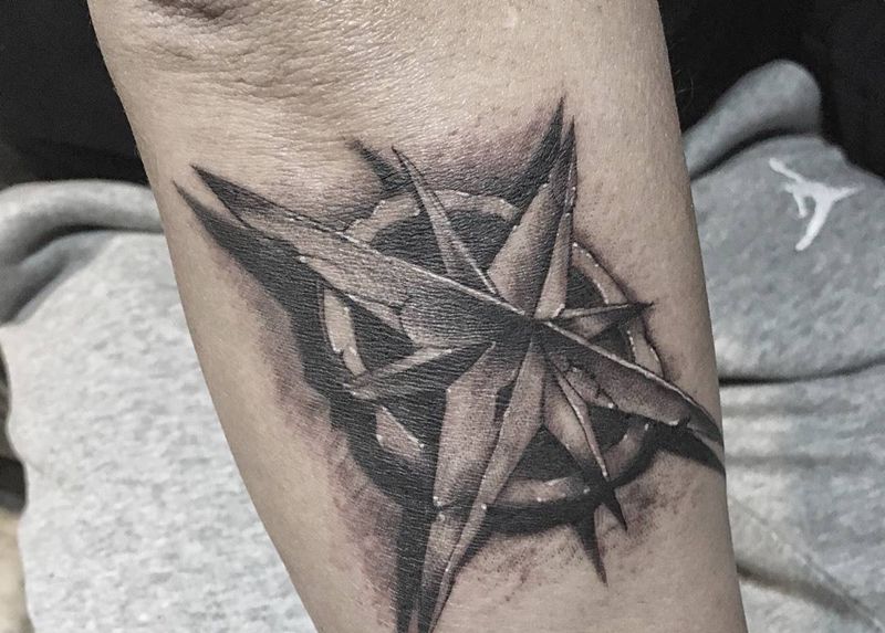 指南针纹身图片