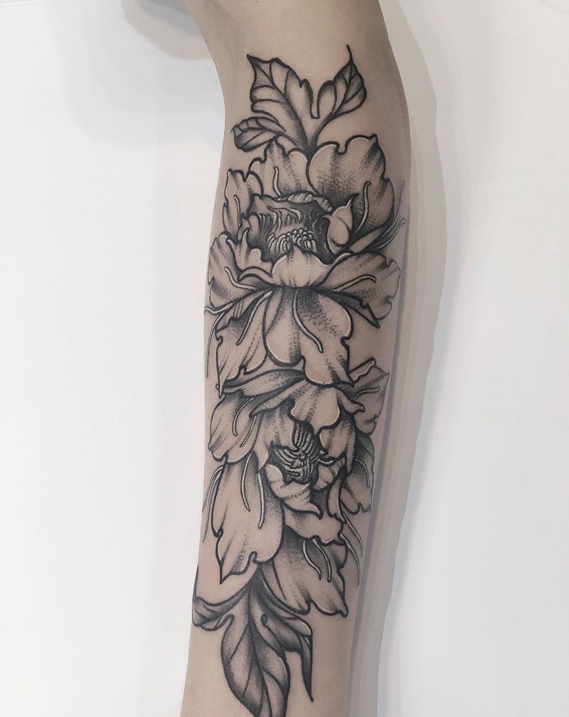 素花纹身图片_手臂纹身图案