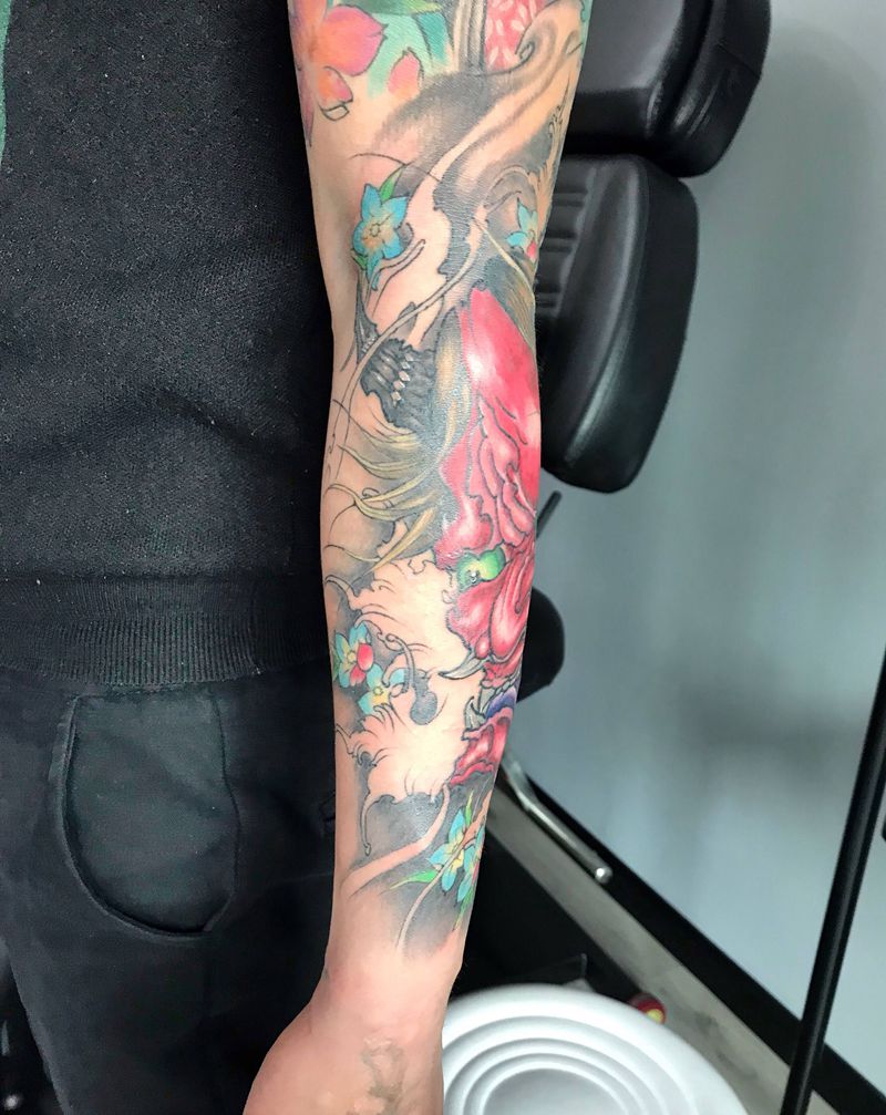 般若纹身图片_手臂新传统纹身图案