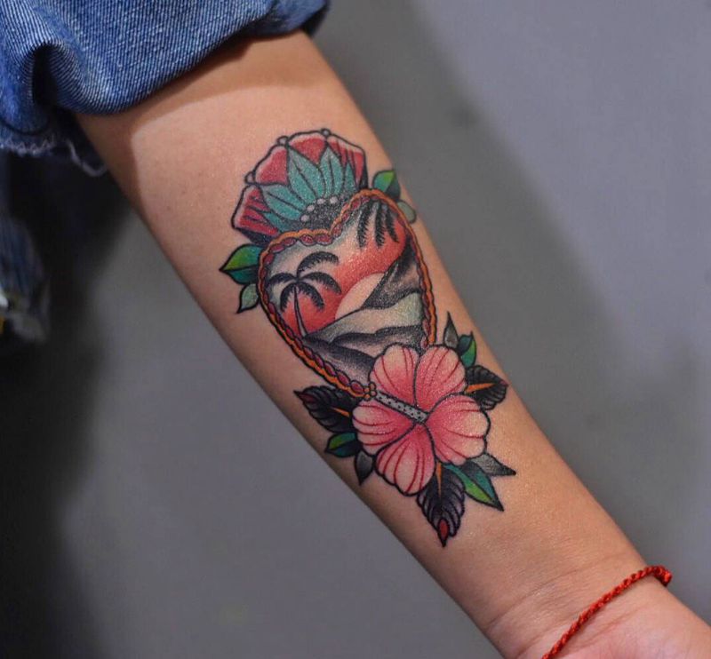 西海岸纹身图片_手臂Old School纹身图案