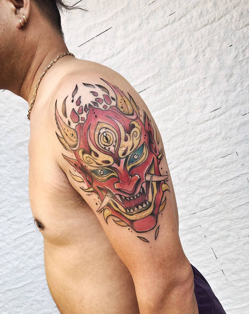 般若纹身图片_手臂Old School纹身图案