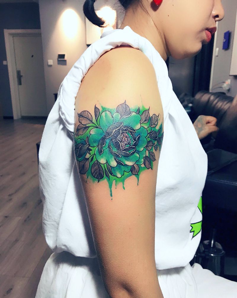 遮盖纹身图片_手臂水彩纹身图案