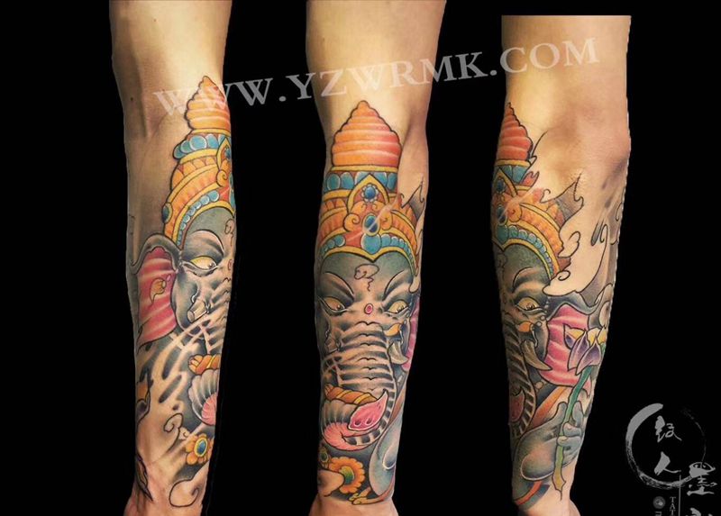 象神纹身图片_手臂纹身图案