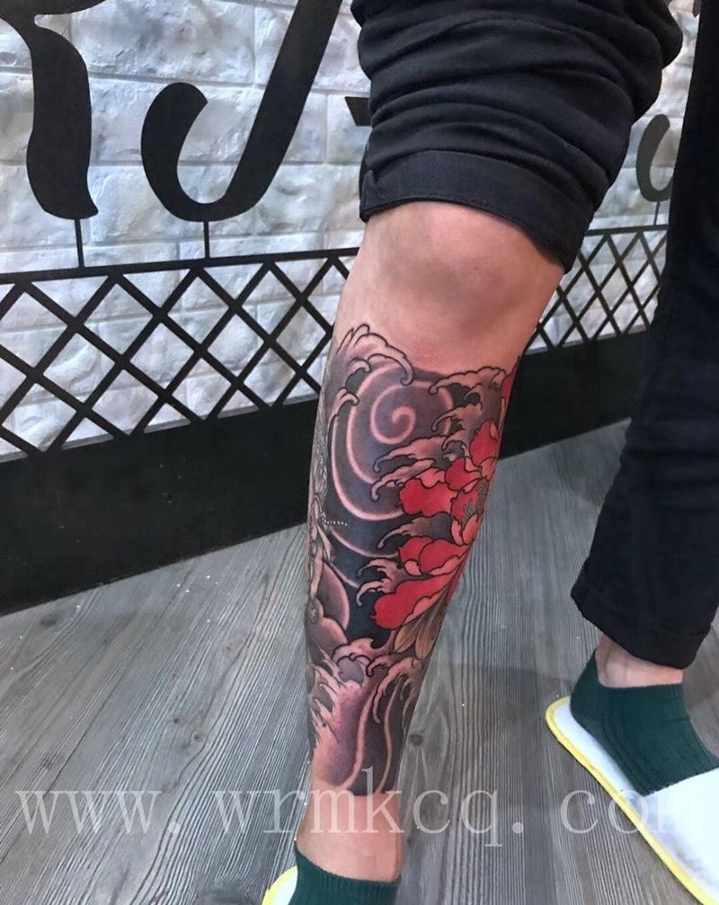包小腿纹身图片