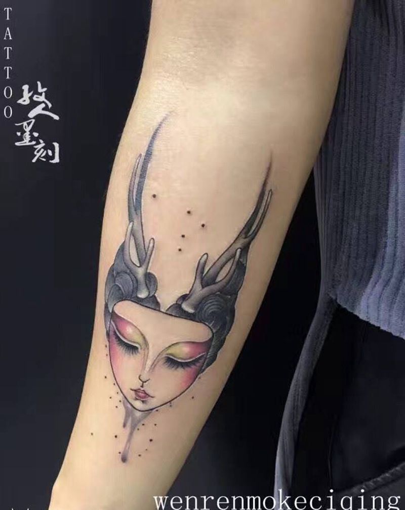 纹人墨刻作品纹身图片