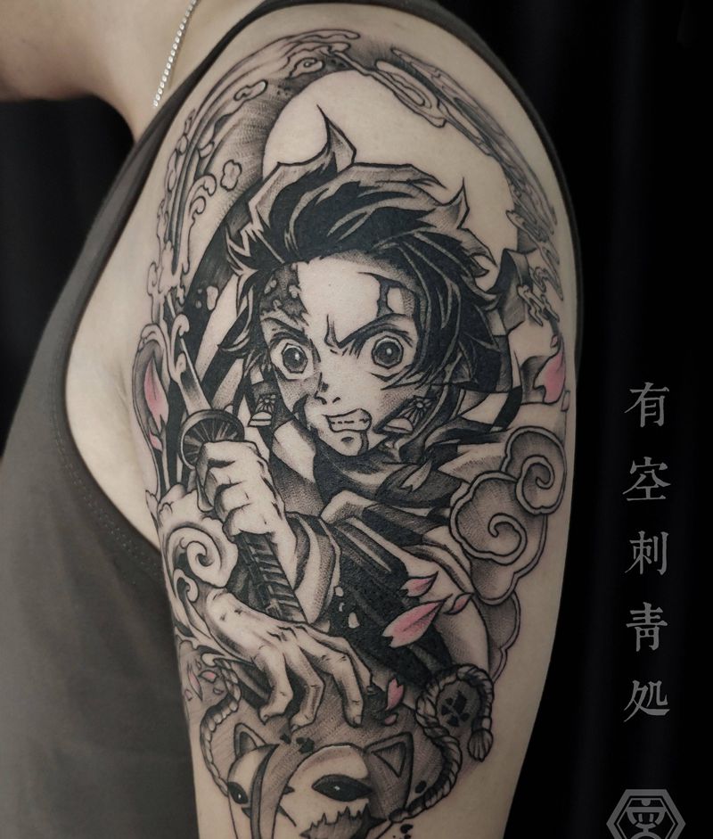 炭治郎纹身图片_手臂New School纹身图案