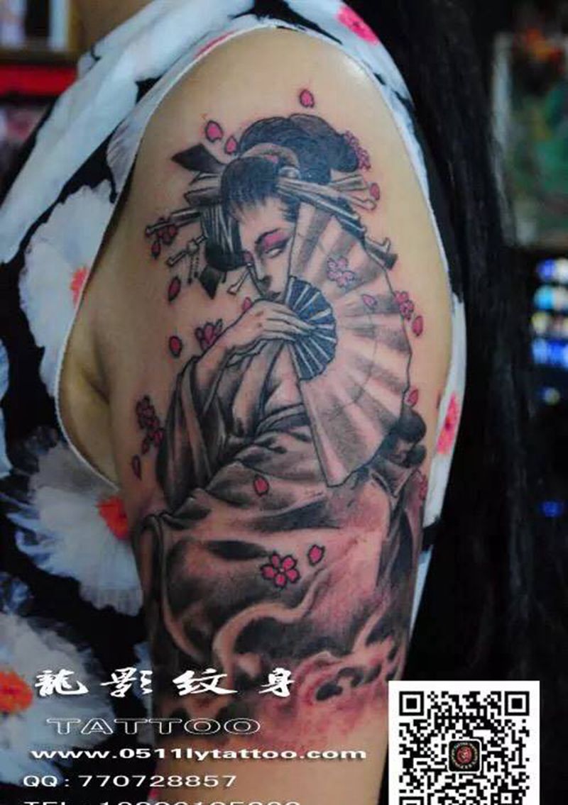 艺伎纹身图片