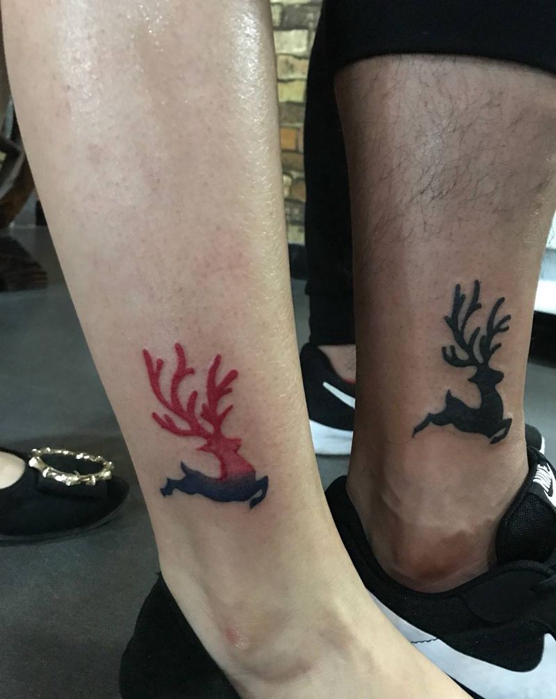 情侣鹿纹身图片