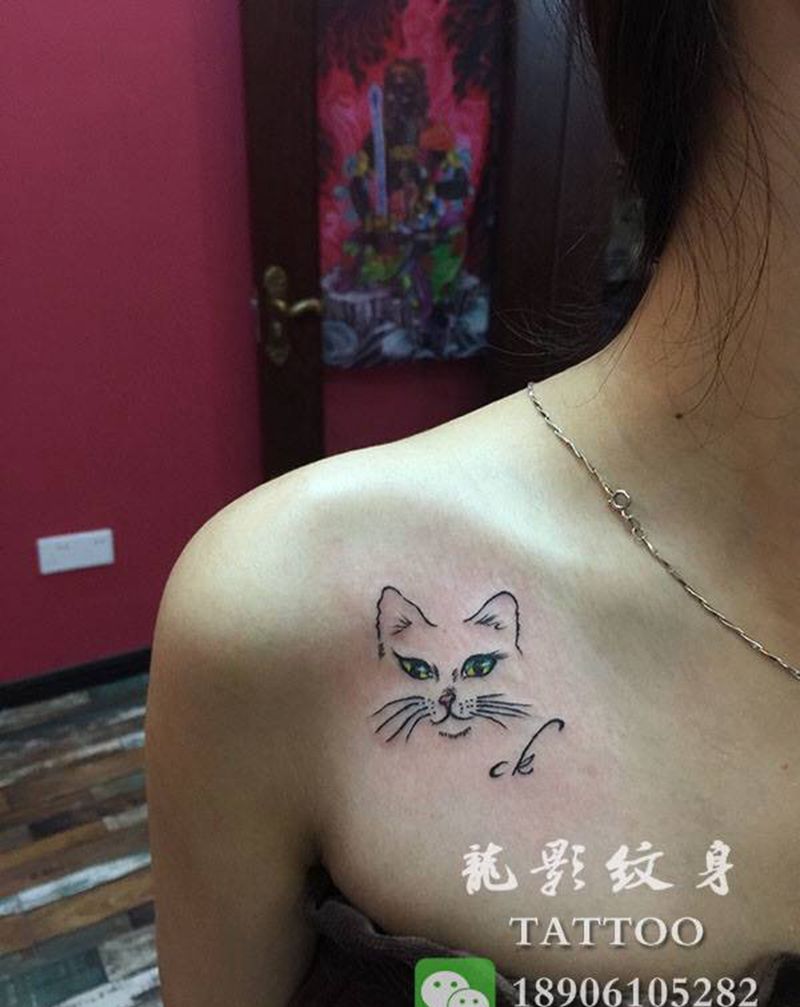 两只猫纹身图片