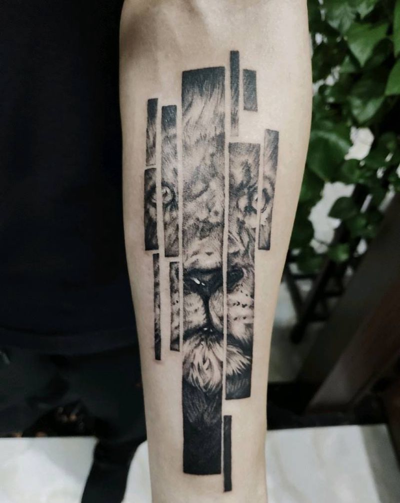 狮子头纹身图片