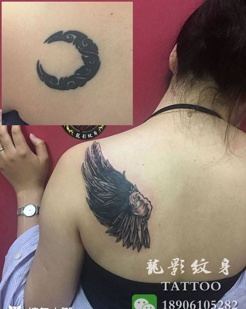 翅膀纹身。盖图纹身图片