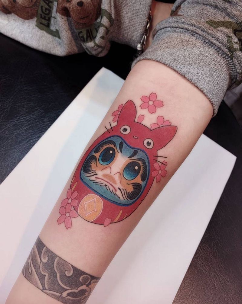 龙猫 达摩蛋纹身图片