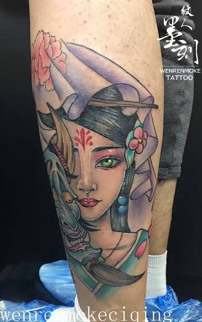 艺妓纹身图片