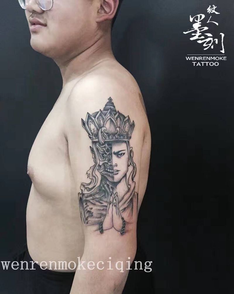 佛与魔纹身图片