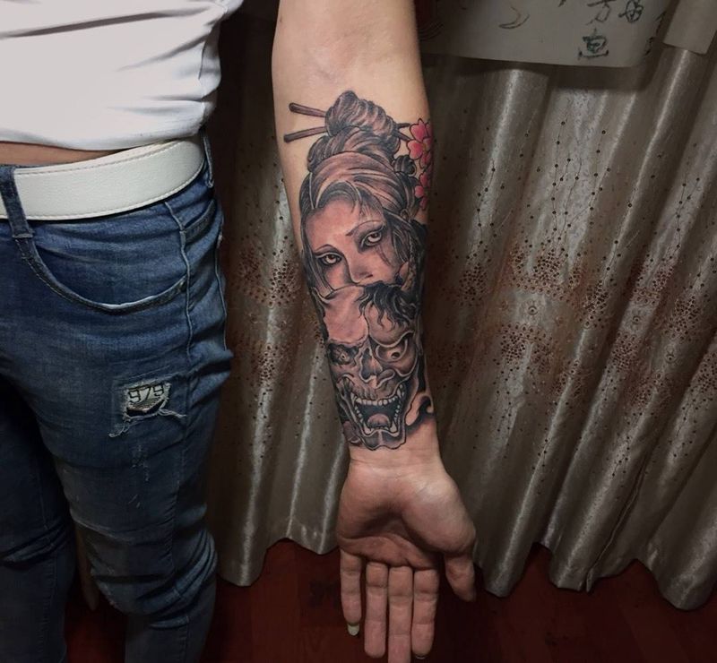 艺妓般若纹身图片