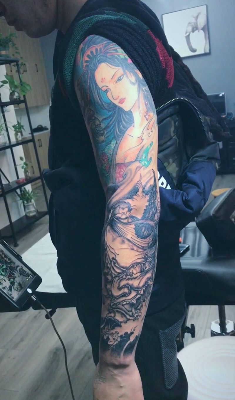 小臂般若纹身图片