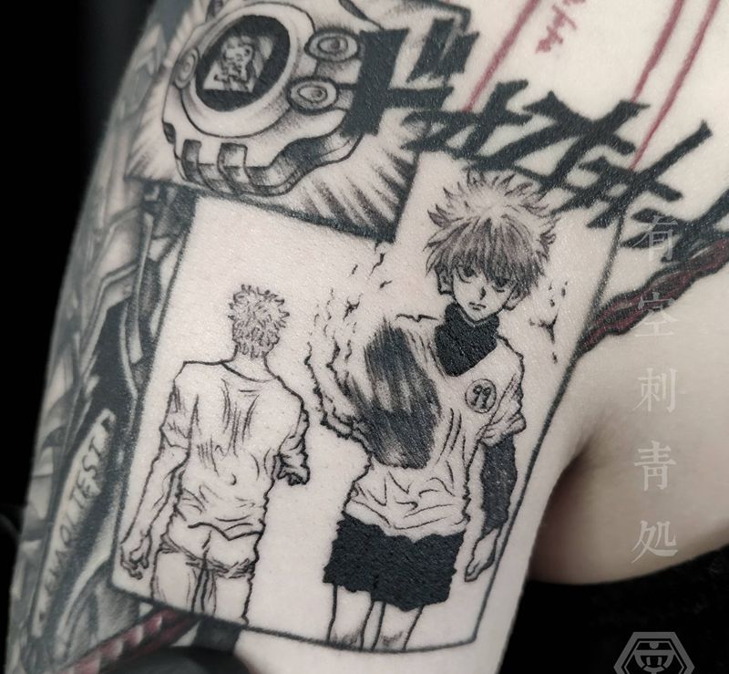 全职猎人_奇犽纹身图片_手臂点刺纹身图案