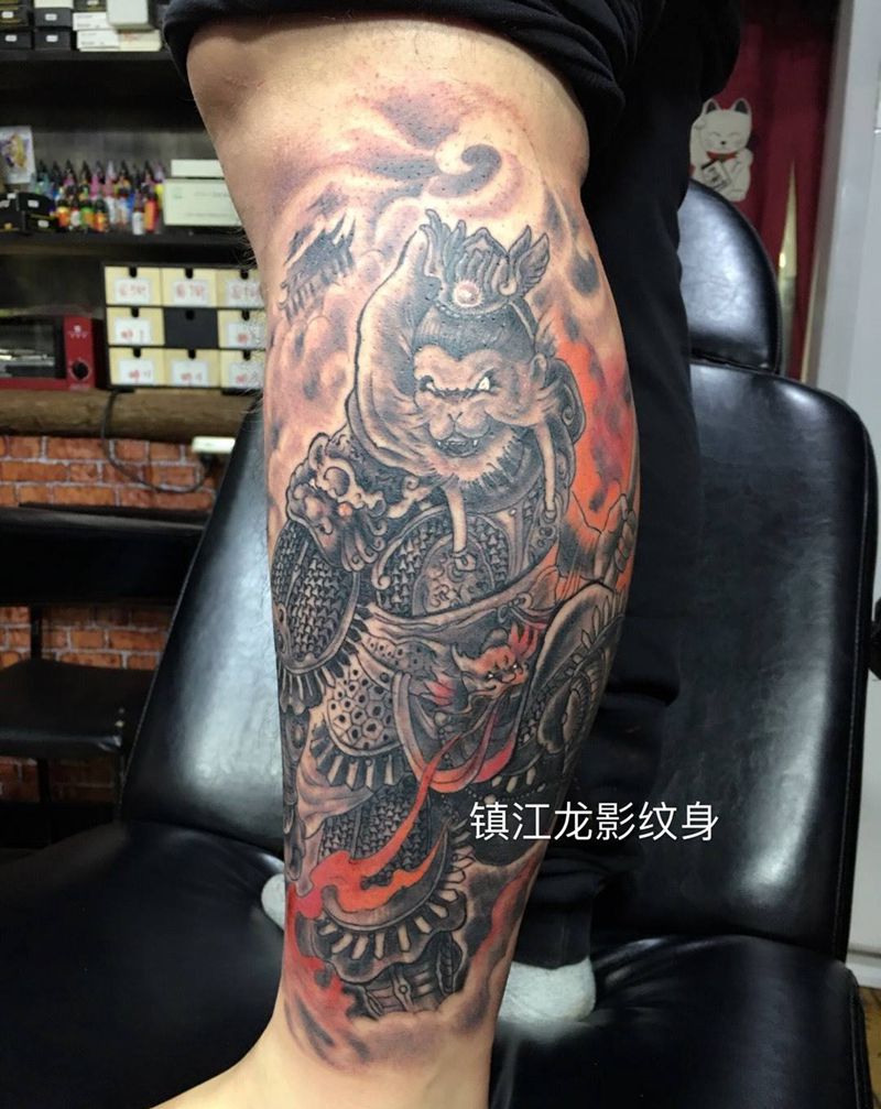 悟空半包腿纹身纹身图片