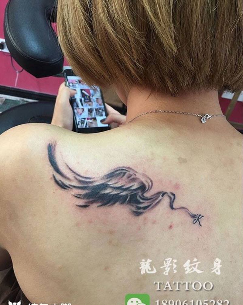 水墨翅膀纹身纹身图片