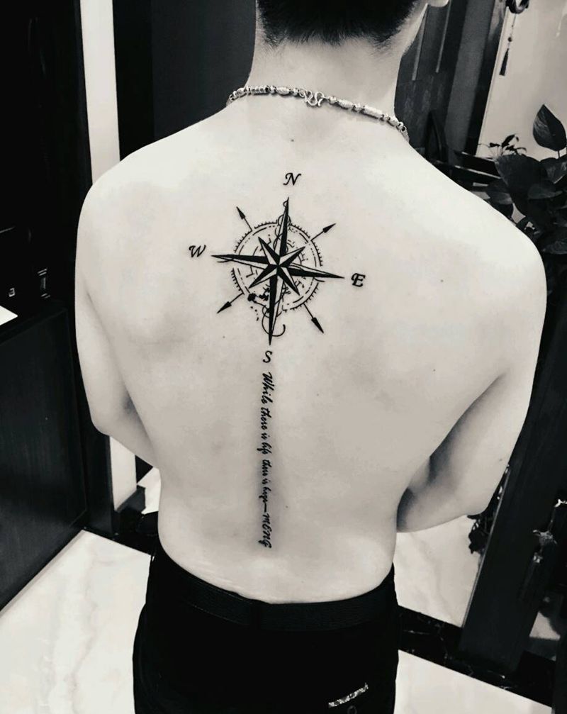 指南针纹身图片
