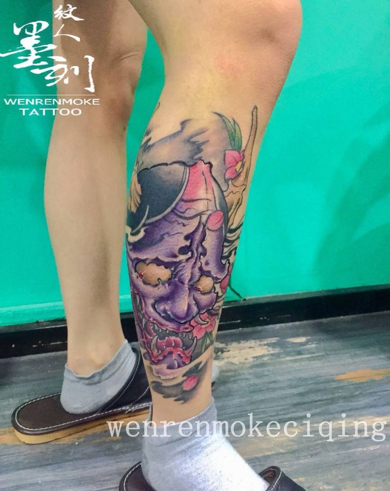 般若彩色完成纹身图片