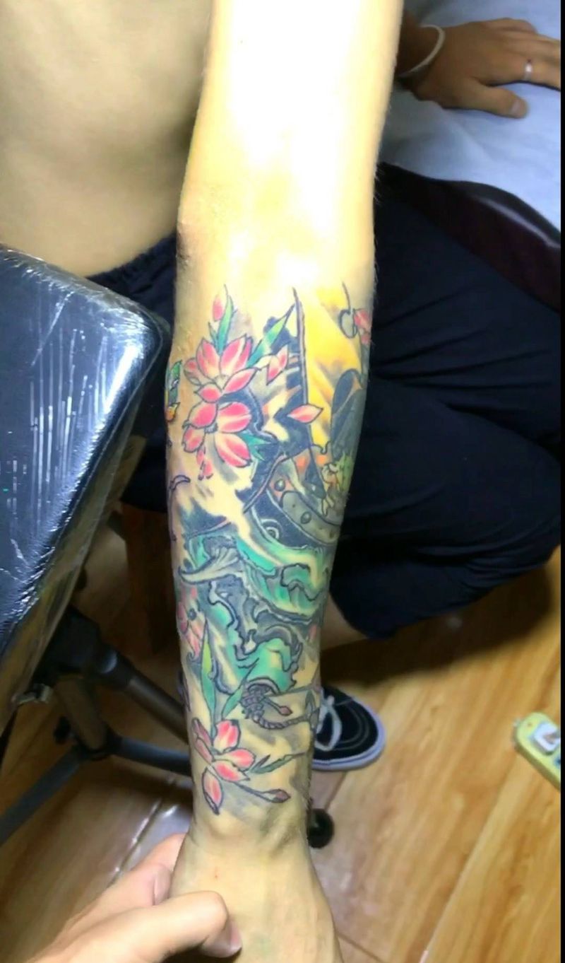接花臂纹身图片