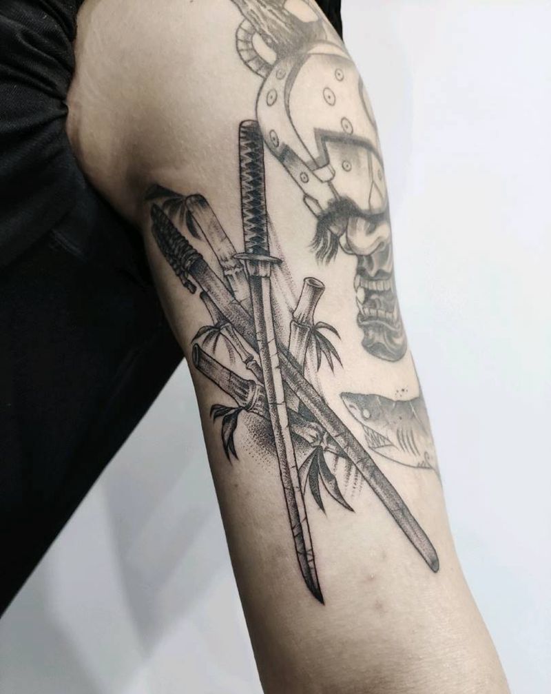 剑道纹身图片_点刺纹身图案
