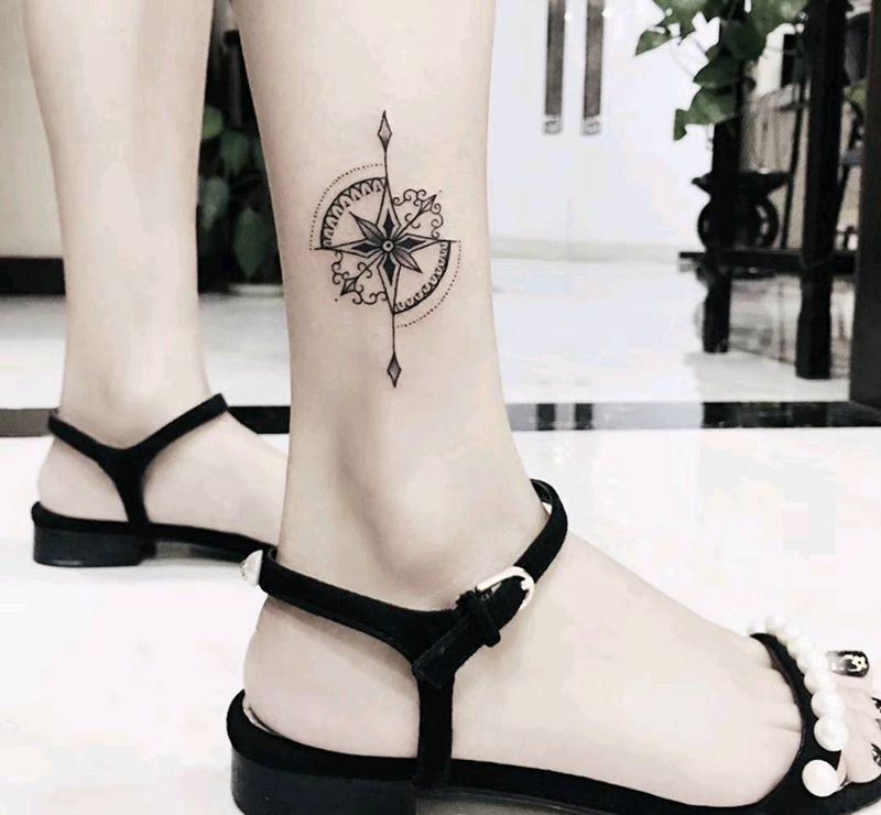 指南针纹身图片