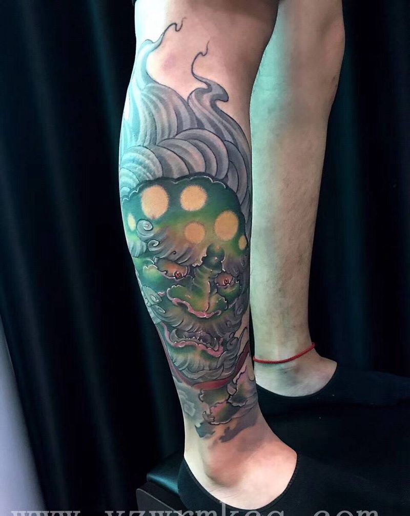 唐狮子纹身图片