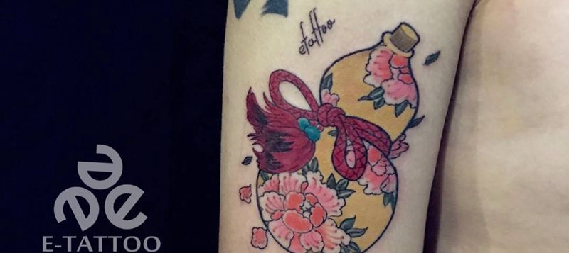 大臂葫芦纹身图片