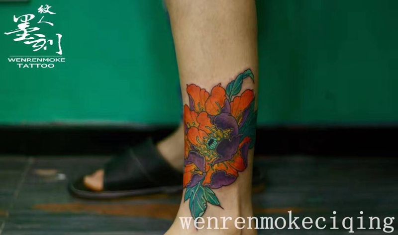 牡丹电刺纹身图片