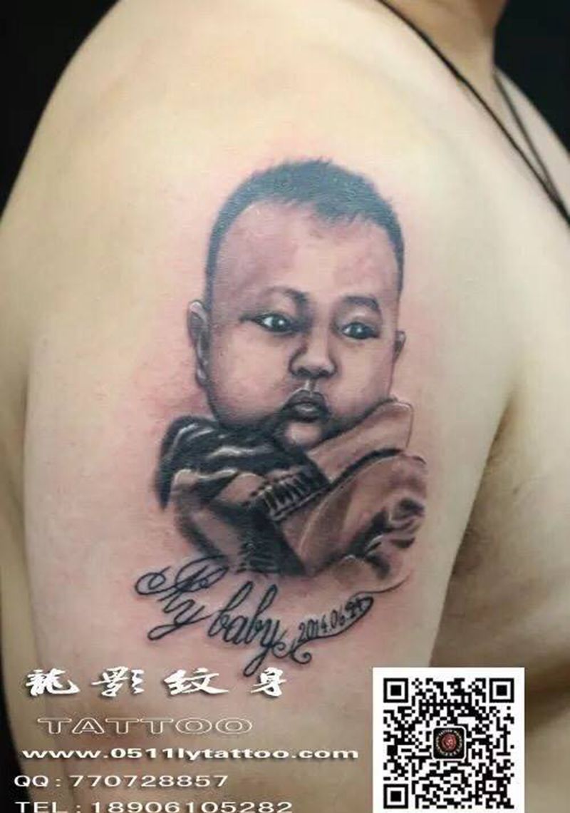 宝宝写实纹身图片