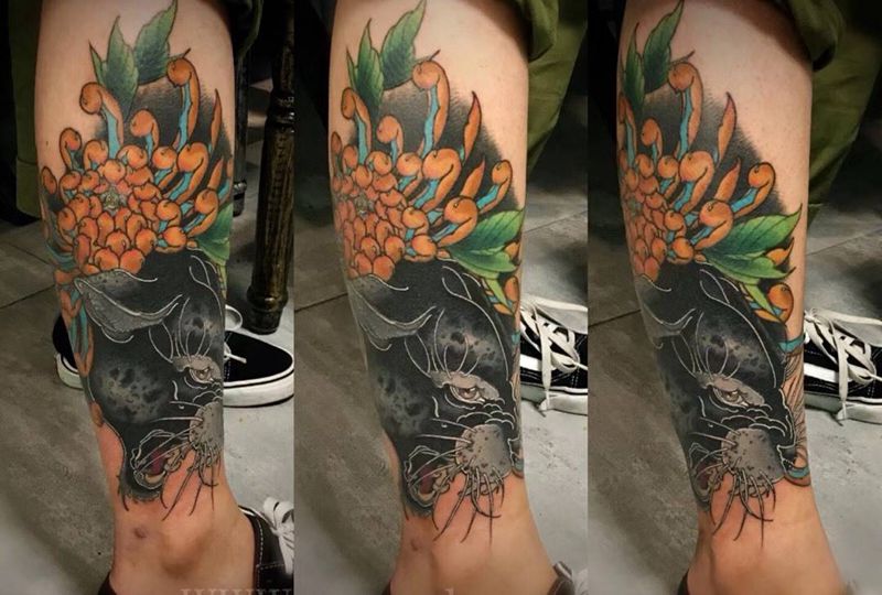 遮盖小鹿纹身图片